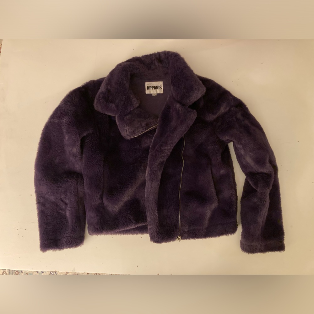 Apparis faux fur jacket size small purple